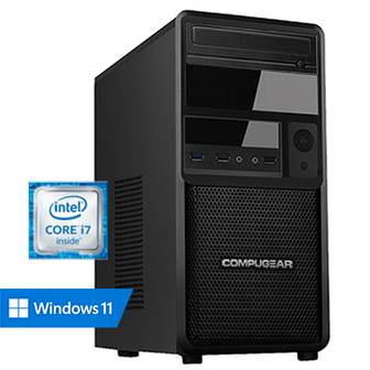 COMPUGEAR Premium PC8700-16SH (met Core i7 8700, 16GB RAM, 240GB SSD, 1TB HDD, WiFi)