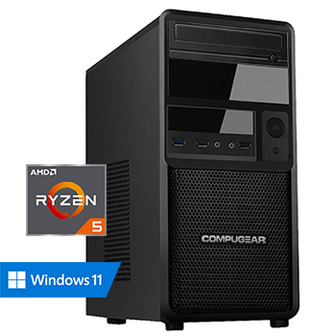 COMPUGEAR Premium PR3400G-8SH (met Ryzen 5 4600G, 8GB RAM, 120GB SSD, 1TB HDD, WiFi)