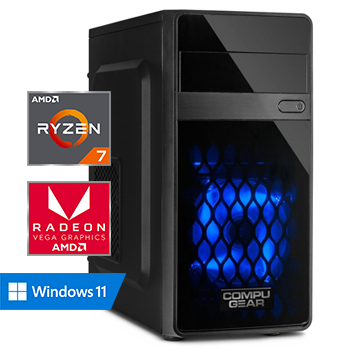 COMPUGEAR Advantage X43 (met Ryzen 7 5700G, 8GB RAM, 480GB SSD, Radeon RX Vega 8, WiFi + Bluetooth)