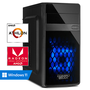 COMPUGEAR Advantage X41 (met Athlon 300GE, 8GB RAM, 480GB SSD, Radeon RX Vega 3, WiFi + Bluetooth)